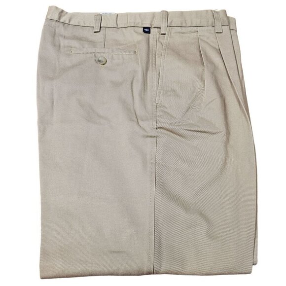 36 x 29 Dockers Pleated Everyday Cotton Light Brown Khaki Chino Dress Pants - Picture 3 of 5